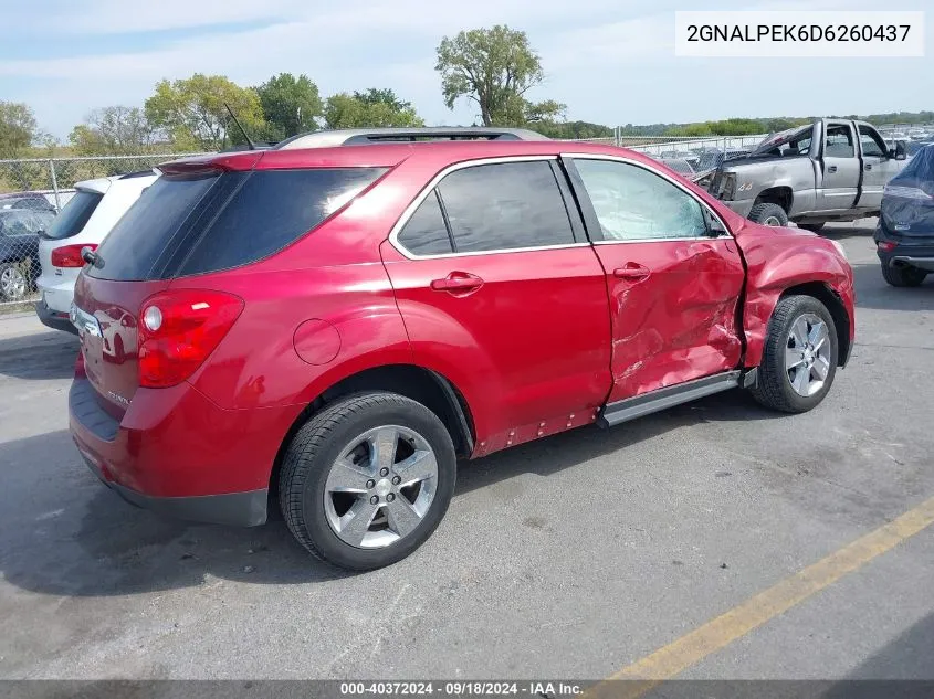 2013 Chevrolet Equinox 2Lt VIN: 2GNALPEK6D6260437 Lot: 40372024