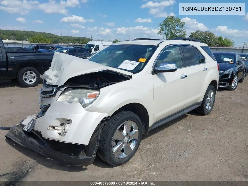 2013 Chevrolet Equinox 1Lt VIN: 1GNALDEK3DZ130781 Lot: 40379509