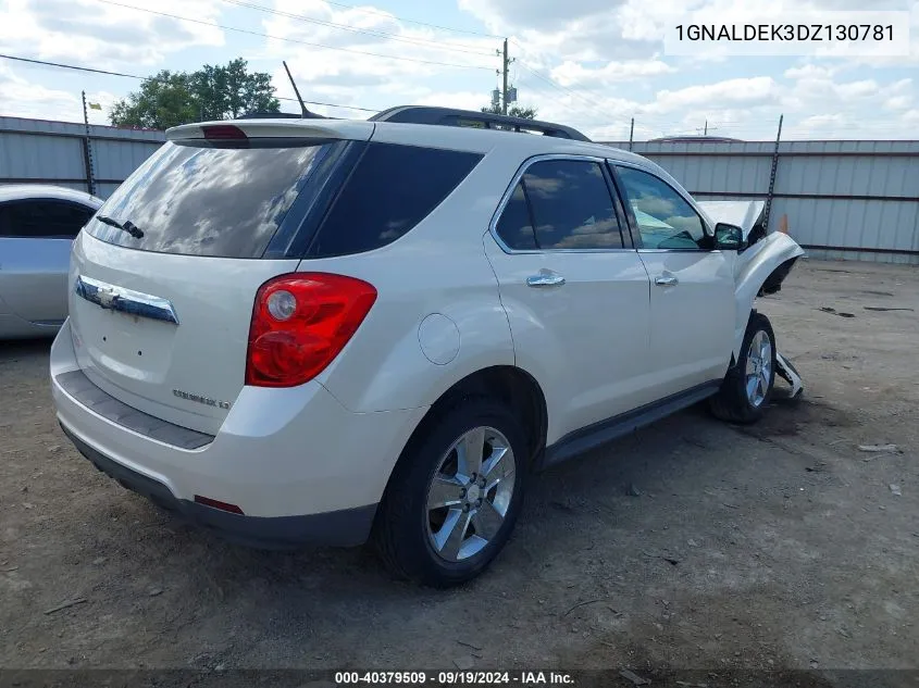 2013 Chevrolet Equinox 1Lt VIN: 1GNALDEK3DZ130781 Lot: 40379509