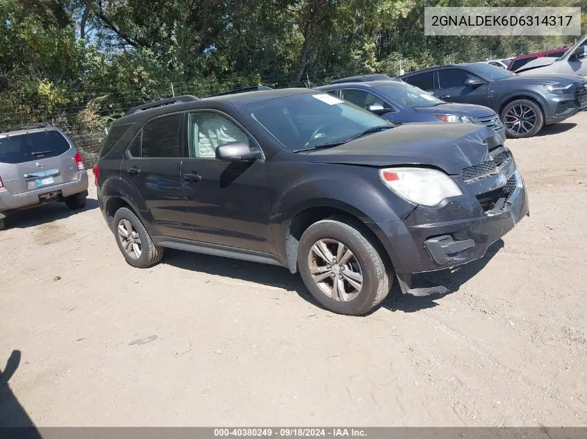 2013 Chevrolet Equinox 1Lt VIN: 2GNALDEK6D6314317 Lot: 40380249