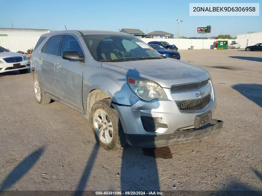 2013 Chevrolet Equinox Ls VIN: 2GNALBEK9D6306958 Lot: 40381096