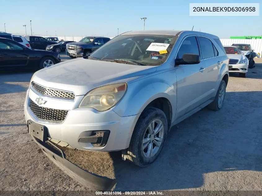 2013 Chevrolet Equinox Ls VIN: 2GNALBEK9D6306958 Lot: 40381096