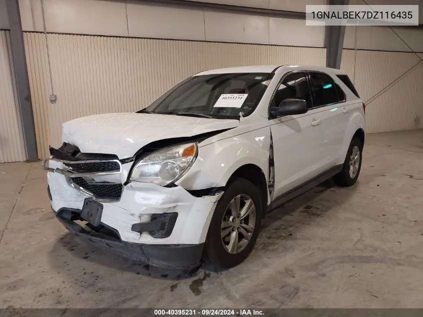 2013 Chevrolet Equinox Ls VIN: 1GNALBEK7DZ116435 Lot: 40395231