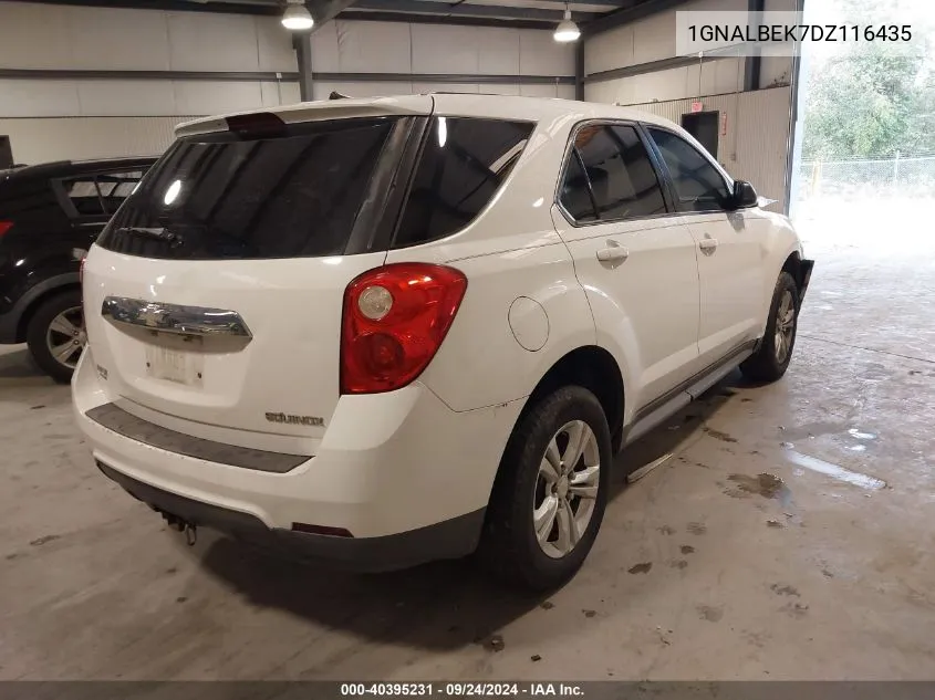 2013 Chevrolet Equinox Ls VIN: 1GNALBEK7DZ116435 Lot: 40395231