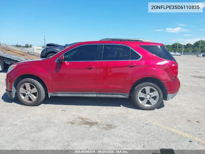 2013 Chevrolet Equinox 2Lt VIN: 2GNFLPE35D6110835 Lot: 40395479