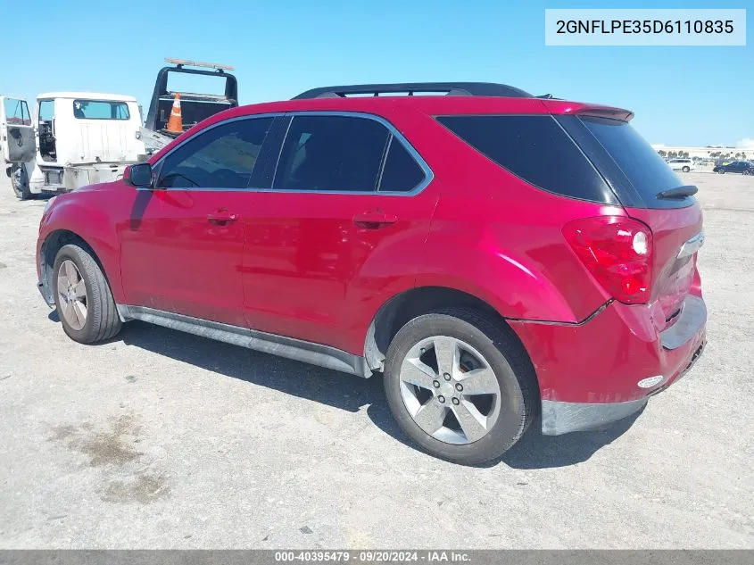 2013 Chevrolet Equinox 2Lt VIN: 2GNFLPE35D6110835 Lot: 40395479