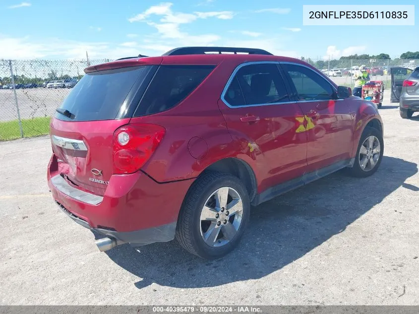 2013 Chevrolet Equinox 2Lt VIN: 2GNFLPE35D6110835 Lot: 40395479