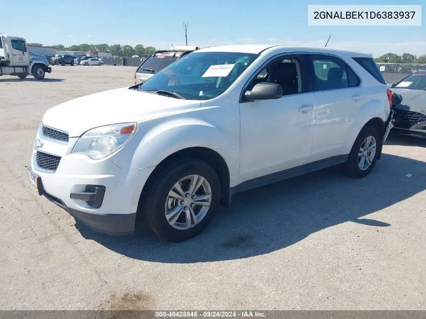 2013 Chevrolet Equinox Ls VIN: 2GNALBEK1D6383937 Lot: 40428845