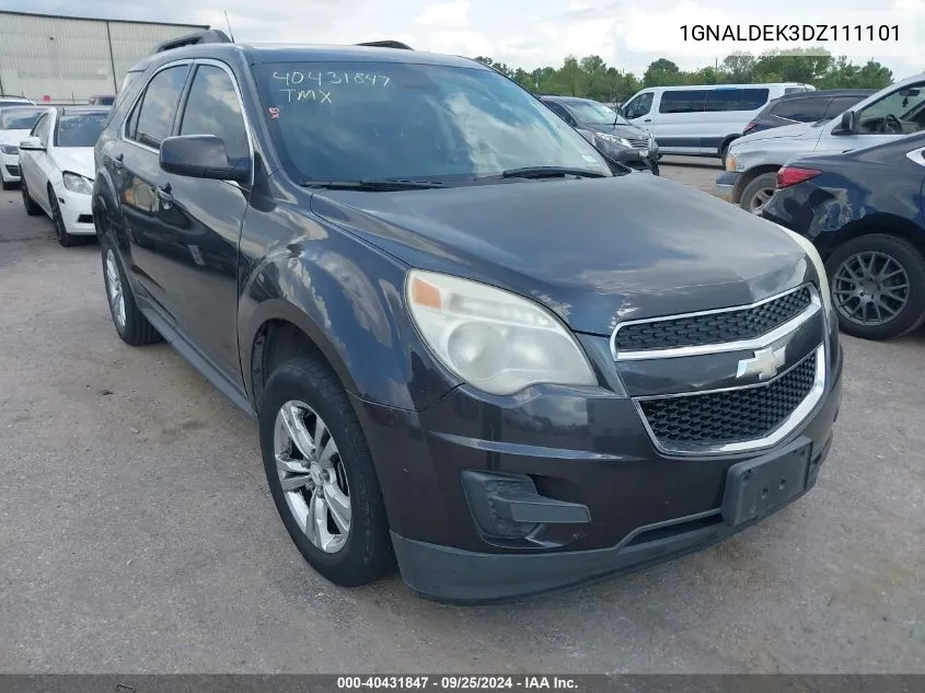 2013 Chevrolet Equinox 1Lt VIN: 1GNALDEK3DZ111101 Lot: 40431847