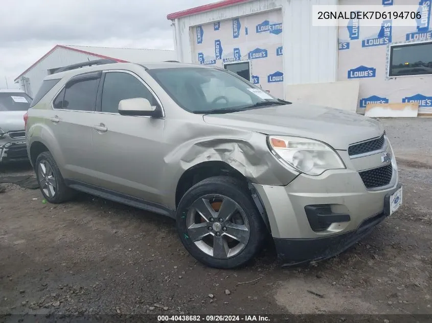 2013 Chevrolet Equinox Lt VIN: 2GNALDEK7D6194706 Lot: 40438682