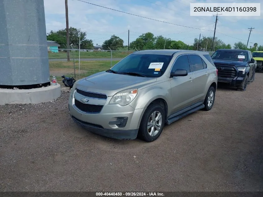 2013 Chevrolet Equinox Ls VIN: 2GNALBEK4D1160398 Lot: 40440450