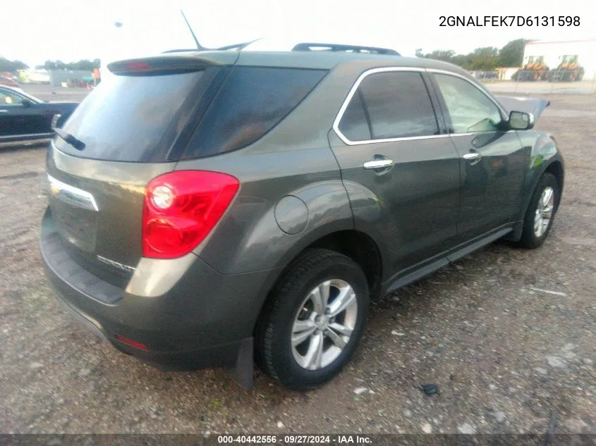 2013 Chevrolet Equinox Ltz VIN: 2GNALFEK7D6131598 Lot: 40442556