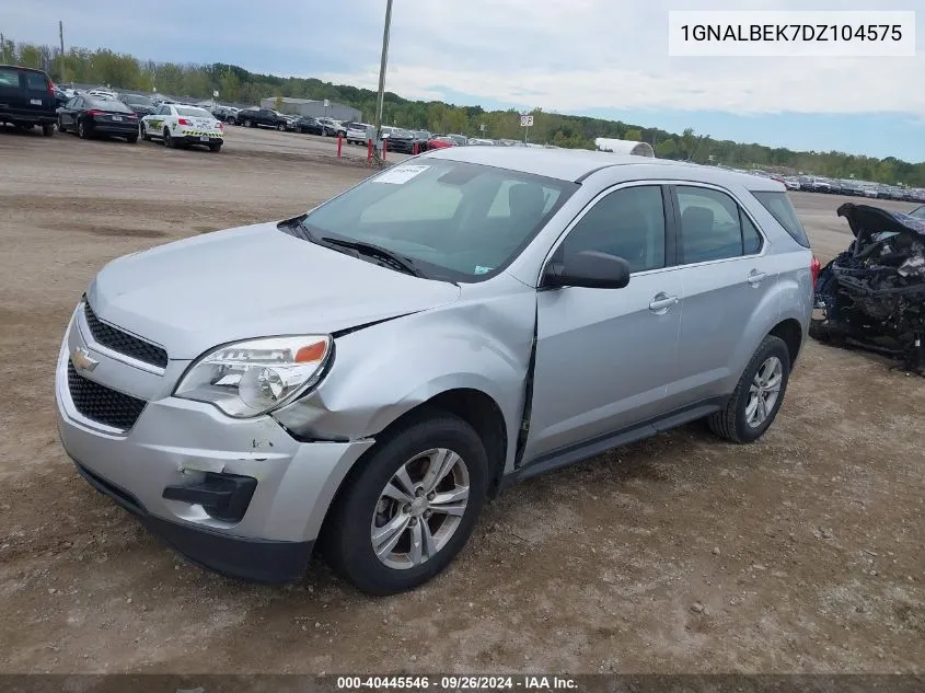 2013 Chevrolet Equinox Ls VIN: 1GNALBEK7DZ104575 Lot: 40445546