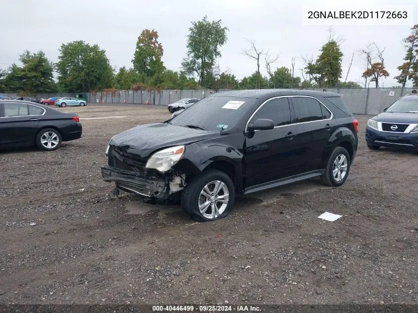 2013 Chevrolet Equinox Ls VIN: 2GNALBEK2D1172663 Lot: 40446499