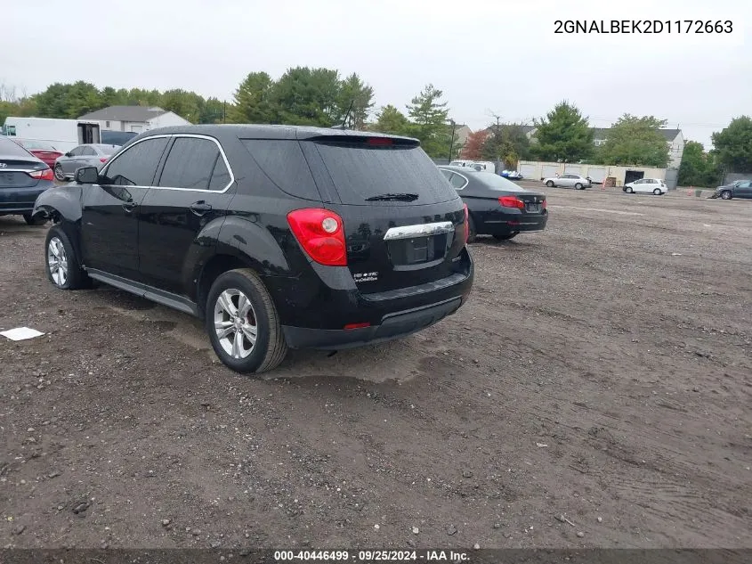 2013 Chevrolet Equinox Ls VIN: 2GNALBEK2D1172663 Lot: 40446499