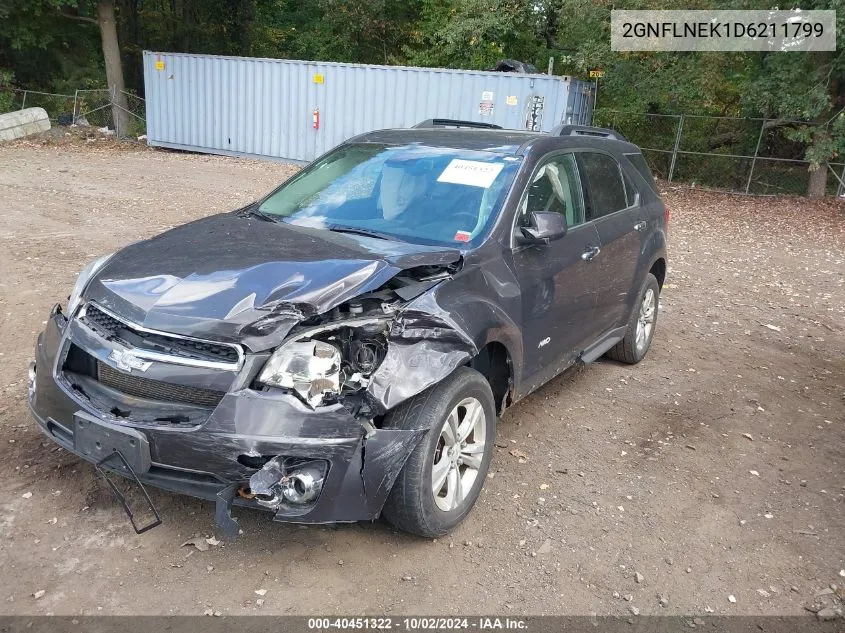 2013 Chevrolet Equinox 2Lt VIN: 2GNFLNEK1D6211799 Lot: 40451322