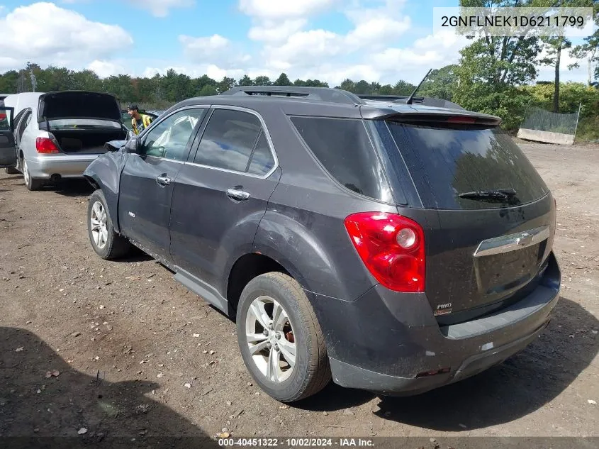 2013 Chevrolet Equinox 2Lt VIN: 2GNFLNEK1D6211799 Lot: 40451322