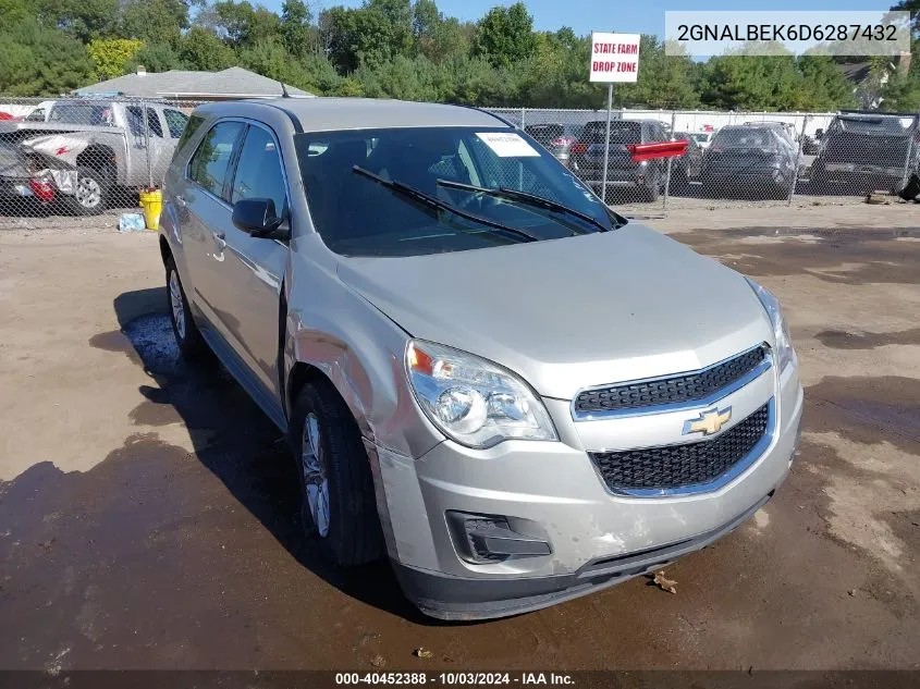 2013 Chevrolet Equinox Ls VIN: 2GNALBEK6D6287432 Lot: 40452388