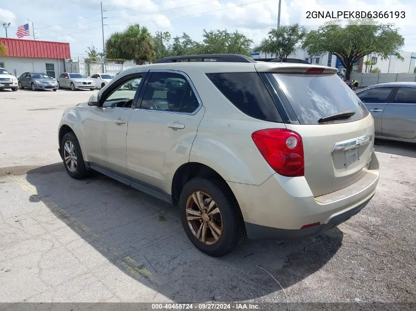 2013 Chevrolet Equinox 2Lt VIN: 2GNALPEK8D6366193 Lot: 40455724