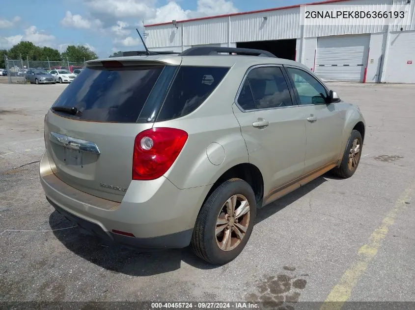 2013 Chevrolet Equinox 2Lt VIN: 2GNALPEK8D6366193 Lot: 40455724