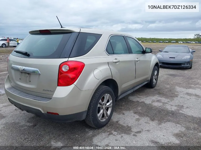 2013 Chevrolet Equinox Ls VIN: 1GNALBEK7DZ126334 Lot: 40516034