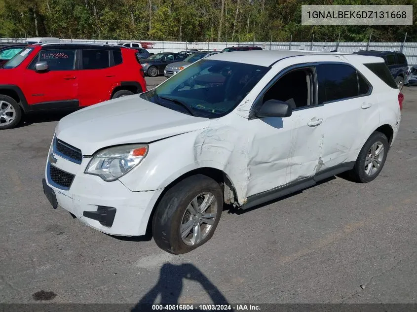 2013 Chevrolet Equinox Ls VIN: 1GNALBEK6DZ131668 Lot: 40516804