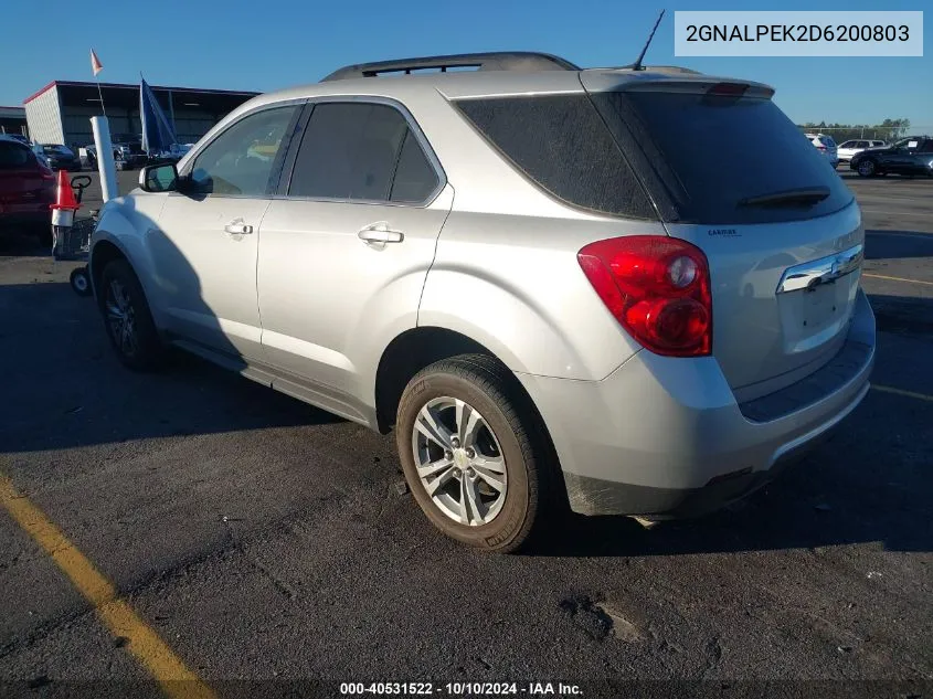 2013 Chevrolet Equinox 2Lt VIN: 2GNALPEK2D6200803 Lot: 40531522