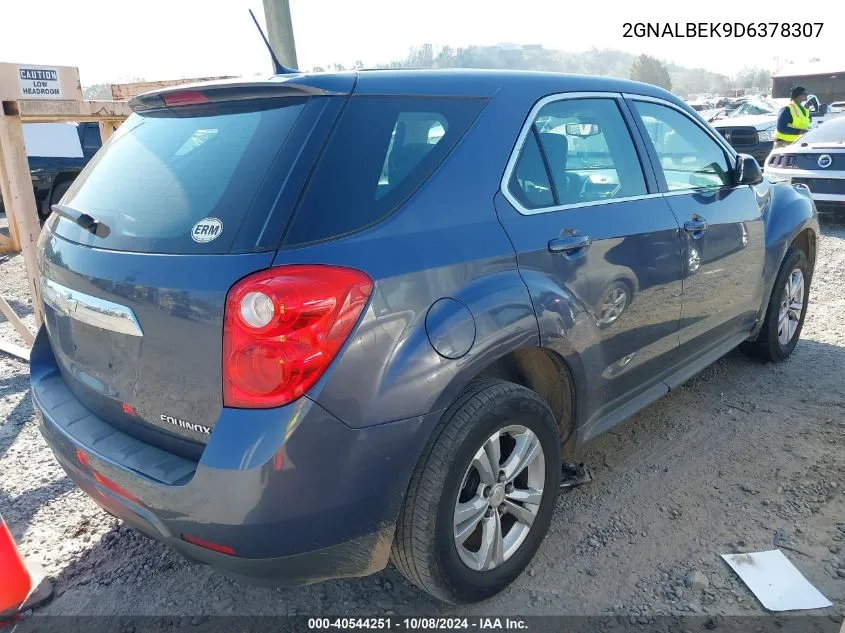 2013 Chevrolet Equinox Ls VIN: 2GNALBEK9D6378307 Lot: 40544251