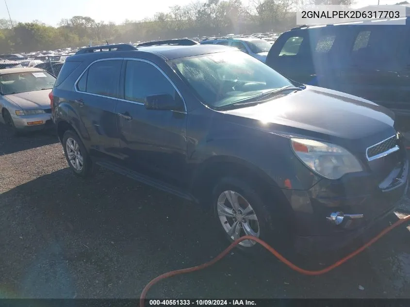 2013 Chevrolet Equinox 2Lt VIN: 2GNALPEK2D6317703 Lot: 40551333