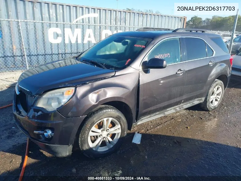 2GNALPEK2D6317703 2013 Chevrolet Equinox 2Lt