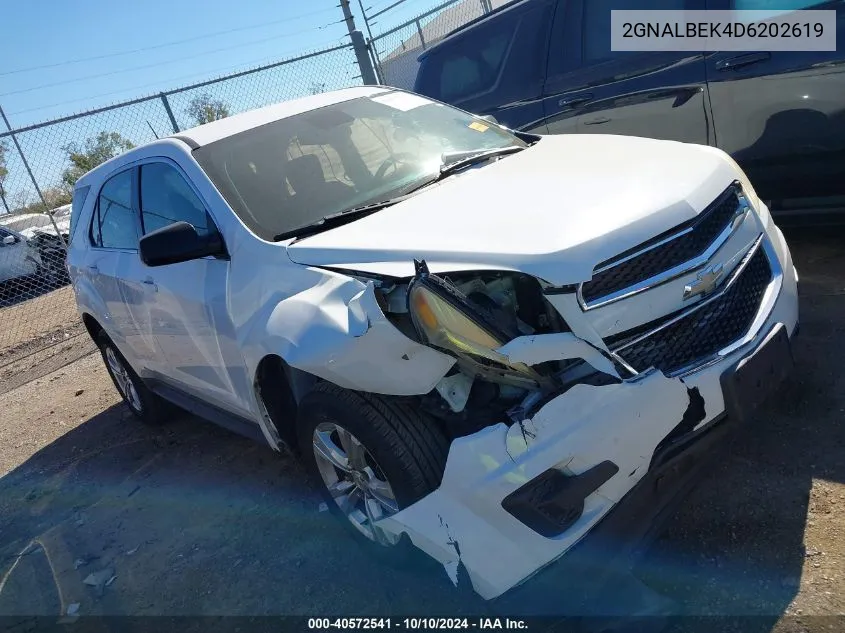 2013 Chevrolet Equinox Ls VIN: 2GNALBEK4D6202619 Lot: 40572541