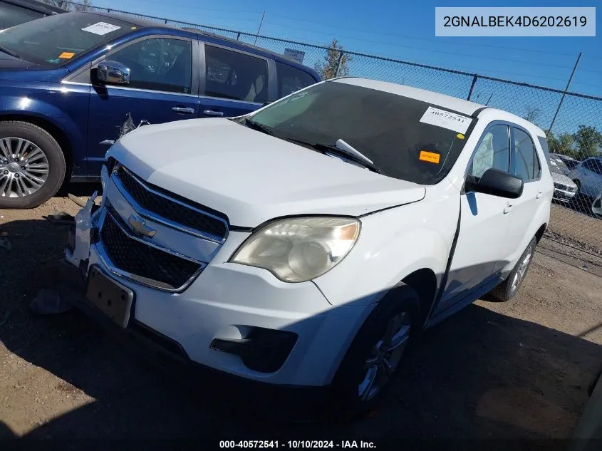 2013 Chevrolet Equinox Ls VIN: 2GNALBEK4D6202619 Lot: 40572541