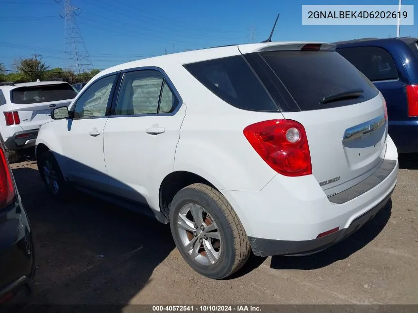 2013 Chevrolet Equinox Ls VIN: 2GNALBEK4D6202619 Lot: 40572541