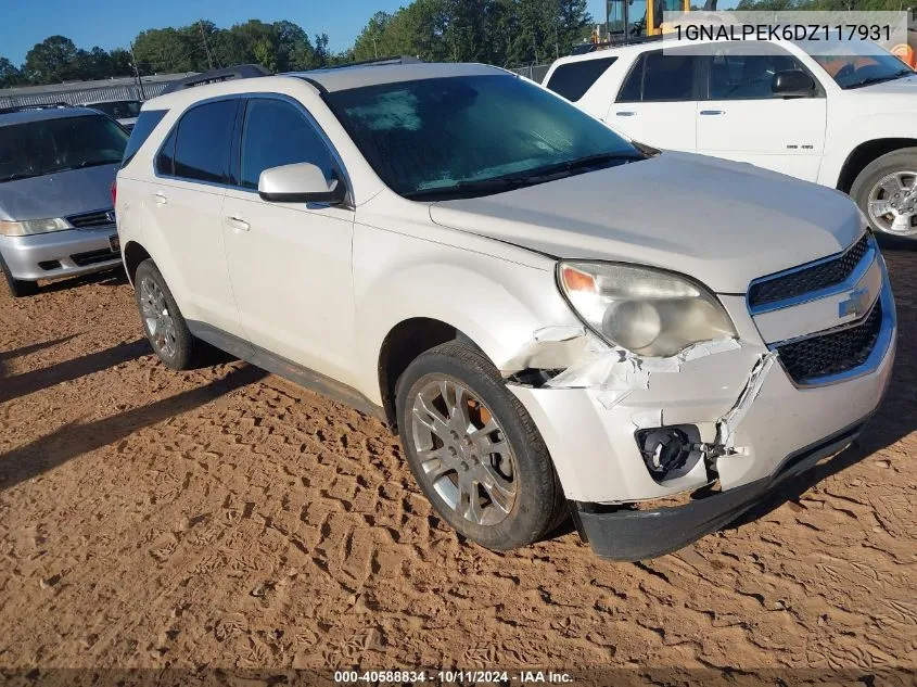 2013 Chevrolet Equinox 2Lt VIN: 1GNALPEK6DZ117931 Lot: 40588834