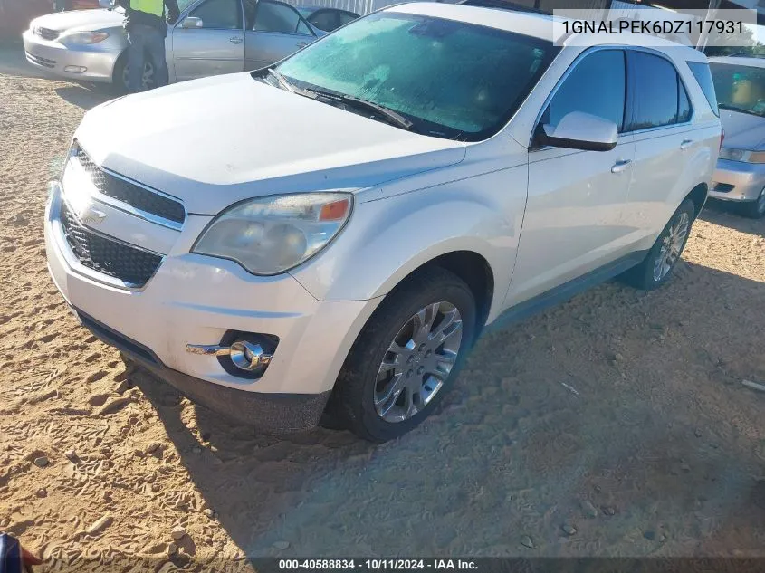 2013 Chevrolet Equinox 2Lt VIN: 1GNALPEK6DZ117931 Lot: 40588834