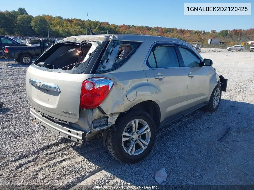 2013 Chevrolet Equinox Ls VIN: 1GNALBEK2DZ120425 Lot: 40672925