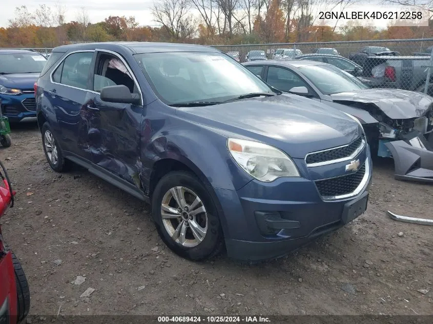 2013 Chevrolet Equinox Ls VIN: 2GNALBEK4D6212258 Lot: 40689424