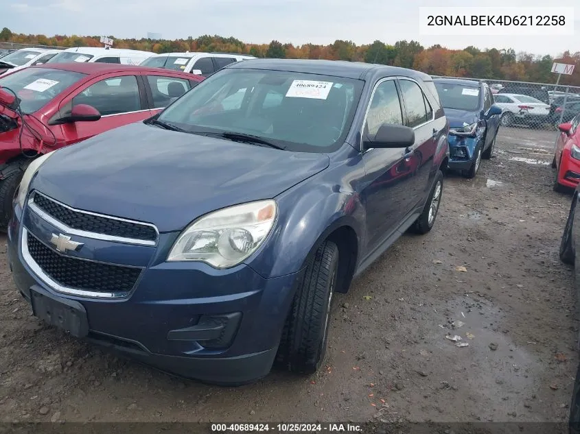 2013 Chevrolet Equinox Ls VIN: 2GNALBEK4D6212258 Lot: 40689424