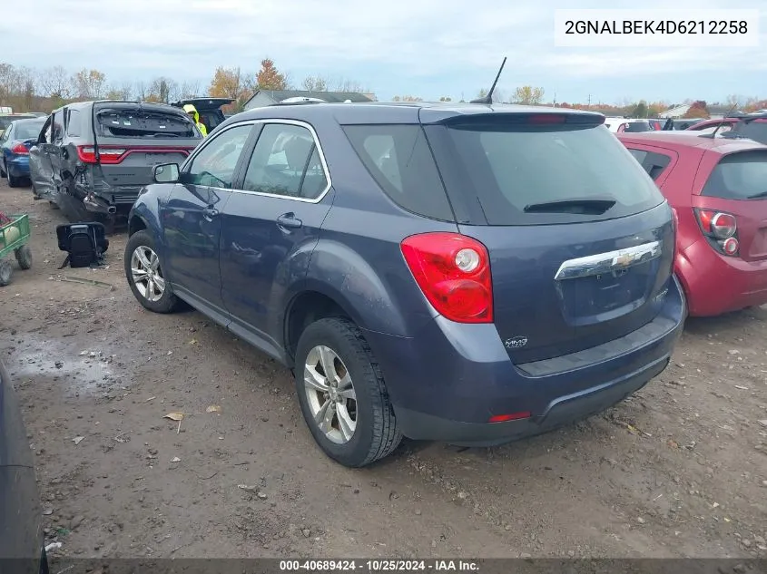 2013 Chevrolet Equinox Ls VIN: 2GNALBEK4D6212258 Lot: 40689424