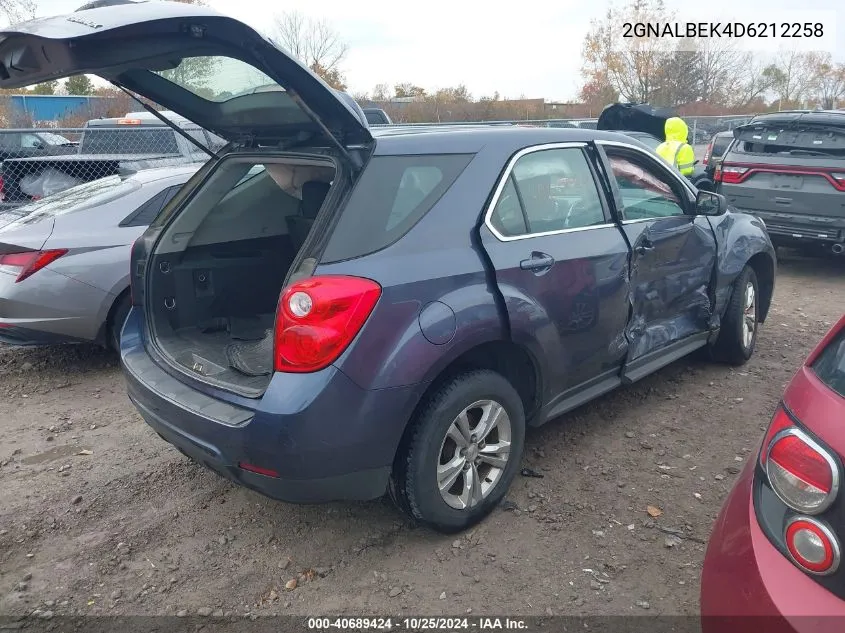 2013 Chevrolet Equinox Ls VIN: 2GNALBEK4D6212258 Lot: 40689424