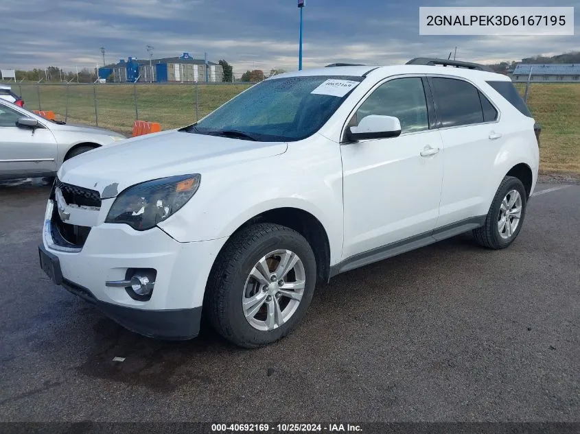 2013 Chevrolet Equinox 2Lt VIN: 2GNALPEK3D6167195 Lot: 40692169