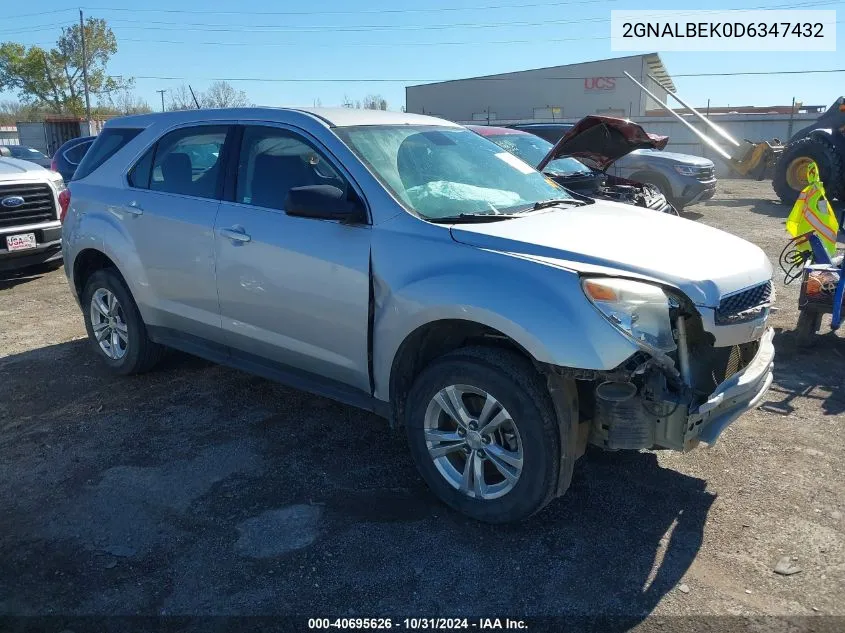 2013 Chevrolet Equinox Ls VIN: 2GNALBEK0D6347432 Lot: 40695626