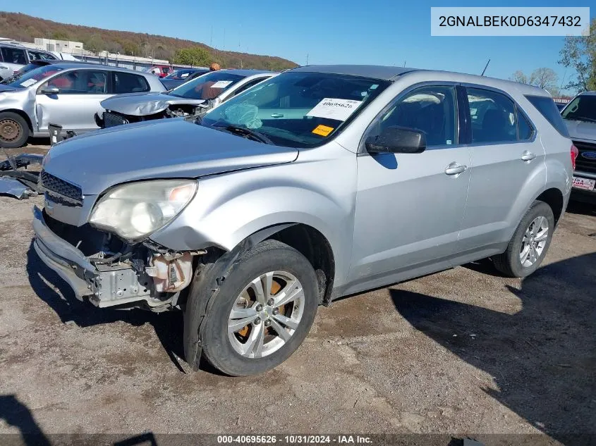 2013 Chevrolet Equinox Ls VIN: 2GNALBEK0D6347432 Lot: 40695626