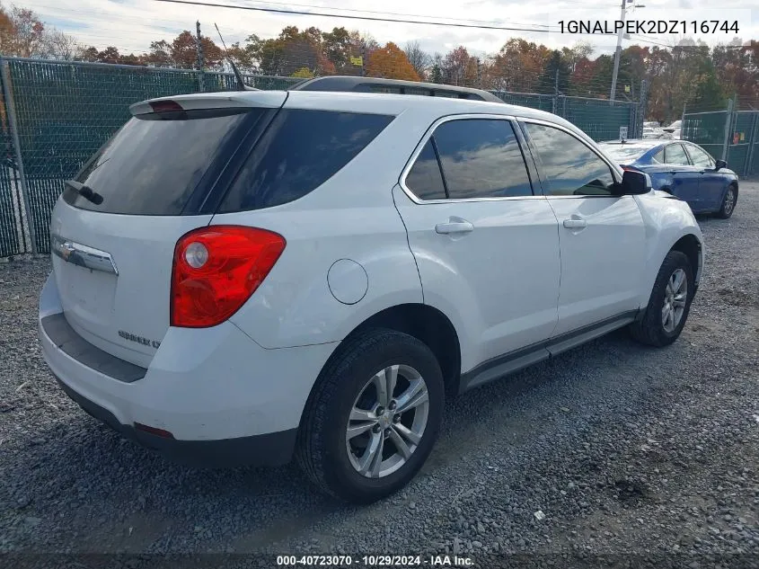 2013 Chevrolet Equinox 2Lt VIN: 1GNALPEK2DZ116744 Lot: 40723070