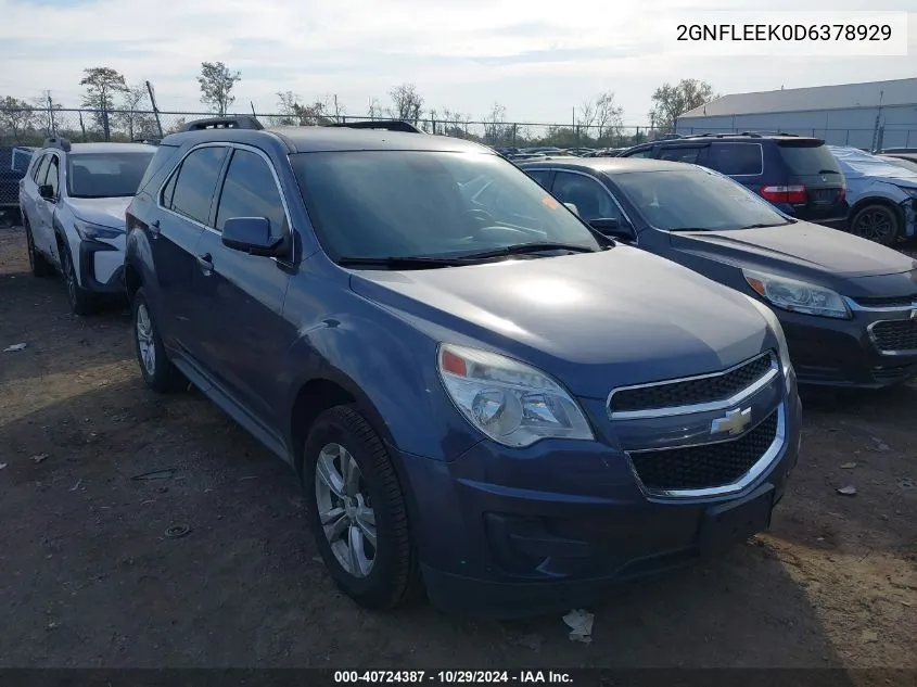 2013 Chevrolet Equinox 1Lt VIN: 2GNFLEEK0D6378929 Lot: 40724387