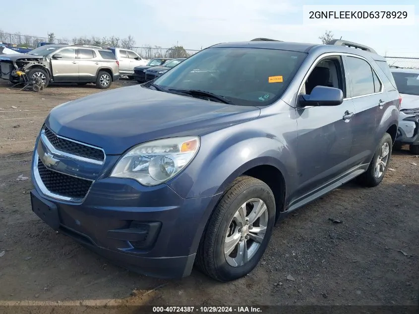 2013 Chevrolet Equinox 1Lt VIN: 2GNFLEEK0D6378929 Lot: 40724387