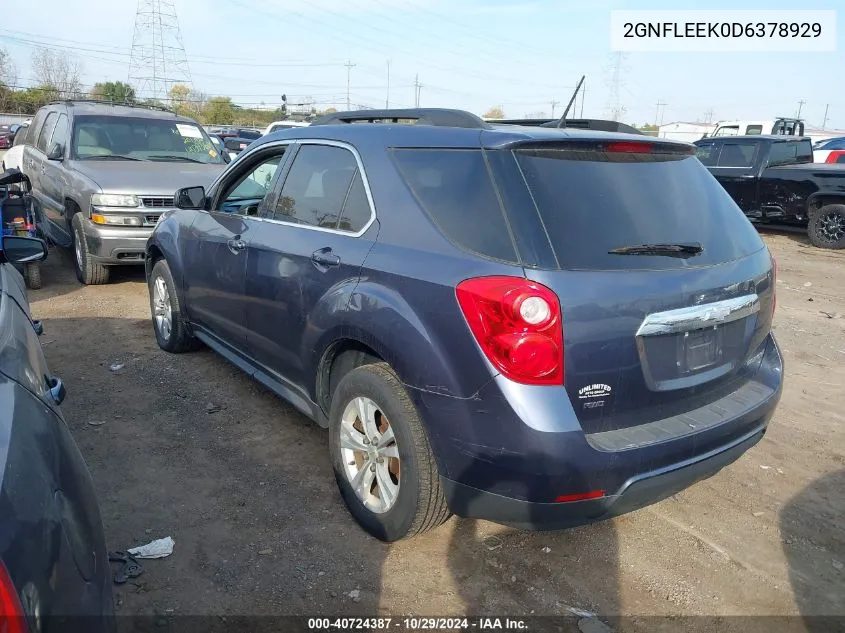 2013 Chevrolet Equinox 1Lt VIN: 2GNFLEEK0D6378929 Lot: 40724387