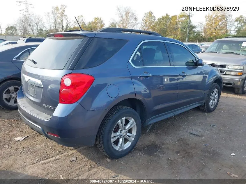 2013 Chevrolet Equinox 1Lt VIN: 2GNFLEEK0D6378929 Lot: 40724387