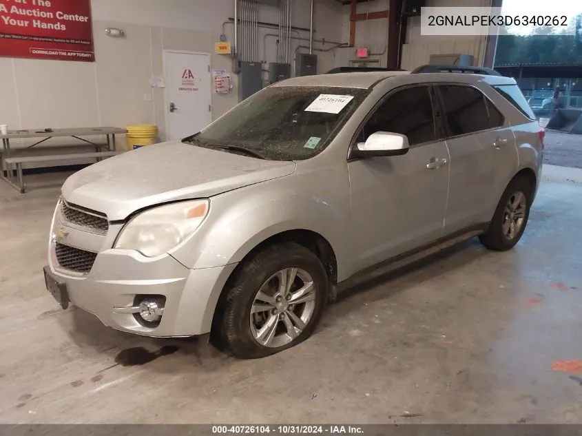 2013 Chevrolet Equinox 2Lt VIN: 2GNALPEK3D6340262 Lot: 40726104