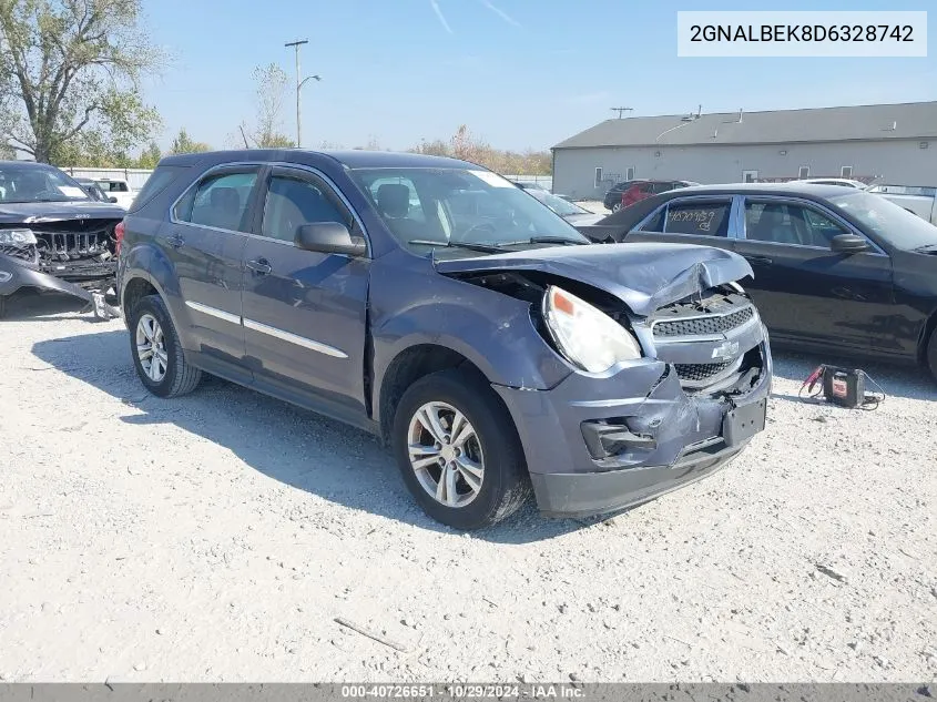 2013 Chevrolet Equinox Ls VIN: 2GNALBEK8D6328742 Lot: 40726651